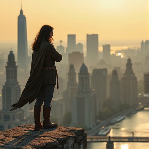 Silhouette of Hope: A Solitary Figure at Sunrise