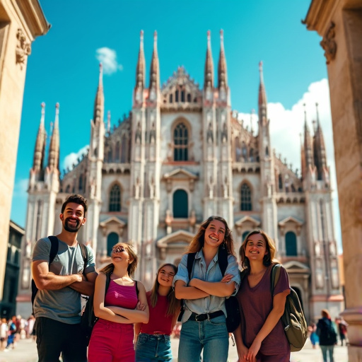 Friends Explore the Majestic Duomo in Milan