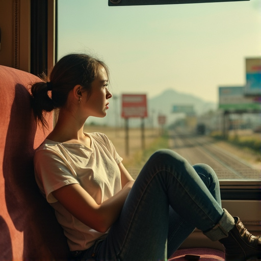 Lost in Thought: A Moment of Melancholy on the Train