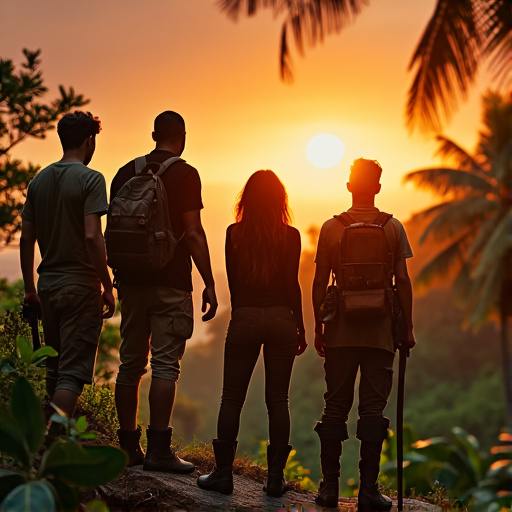 Silhouettes of Friendship at Sunset