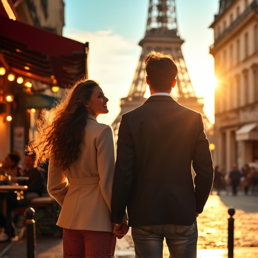 Silhouettes of Love Against the Eiffel Tower