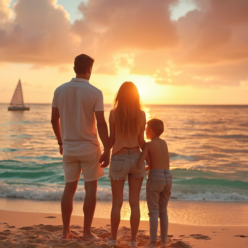 Sunset Serenity: A Family’s Moment of Joy