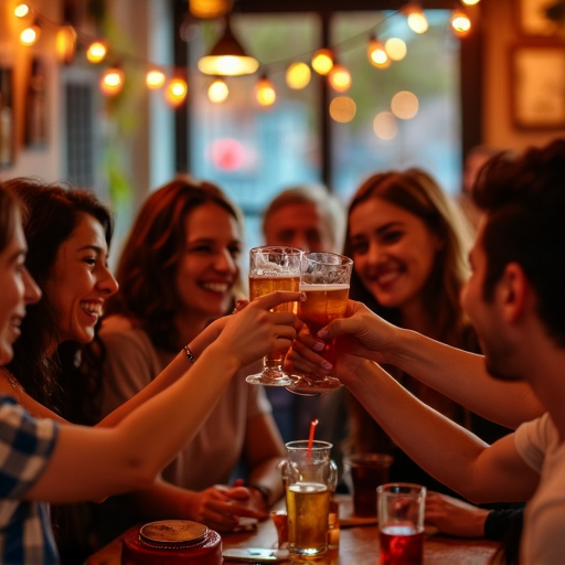 Cheers to Friendship: A Toast in the Warm Glow of a Bar