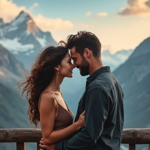 Love Amidst the Majestic Mountains: A Romantic Encounter