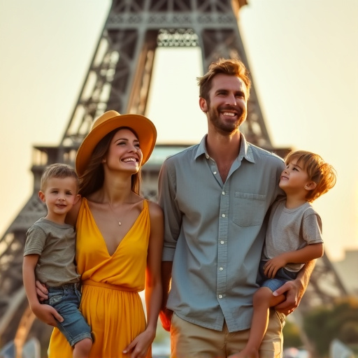 Parisian Family Portrait: Love and Laughter Under the Eiffel Tower