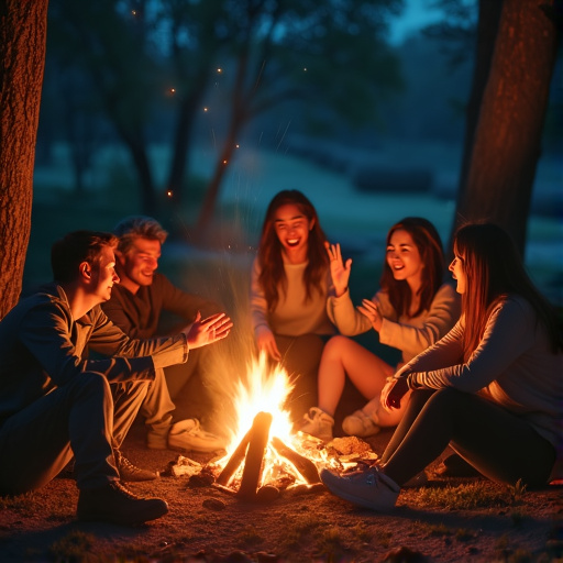 Campfire Companionship: A Night of Laughter and Warmth