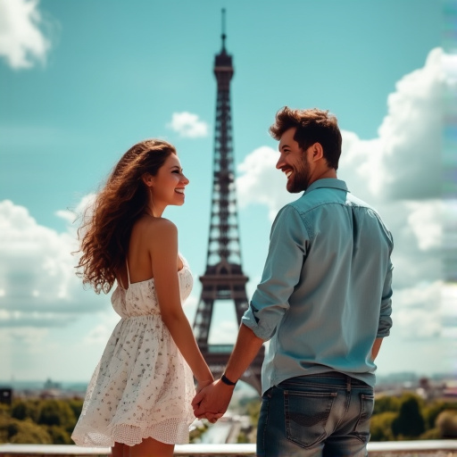 Parisian Romance: A Couple’s Love Story Under the Eiffel Tower