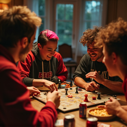 Friends Gather for a Cozy Board Game Night