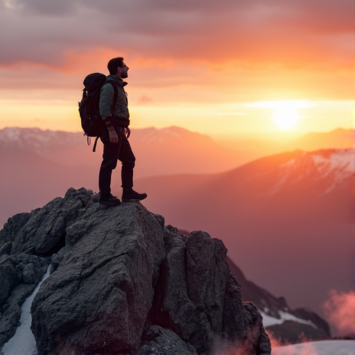 Silhouetted Against the Sunset: A Hiker’s Moment of Solitude