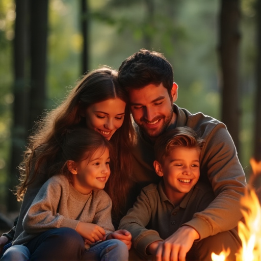 Family Campfire: A Moment of Warmth and Connection