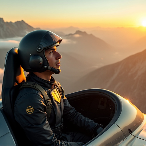 A Lone Pilot Embraces the Sunset’s Promise