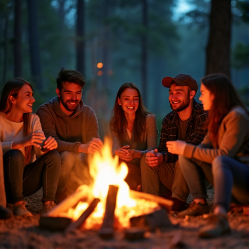 Campfire Companionship: A Cozy Gathering Under the Stars