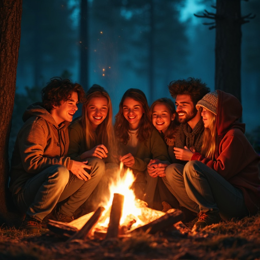 Campfire Companionship: A Cozy Gathering Under the Stars