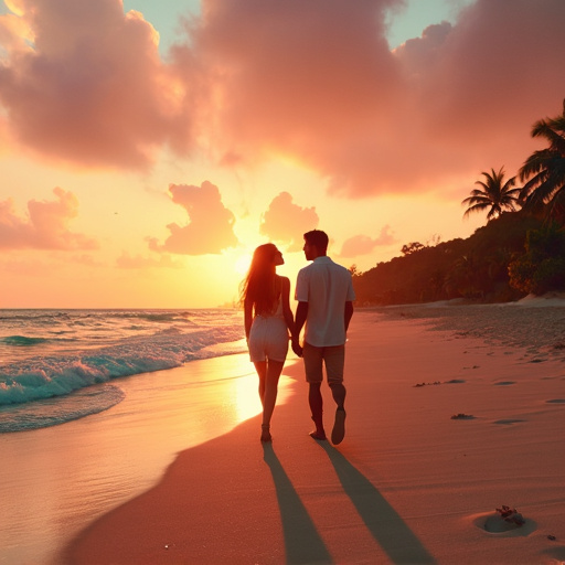 Silhouettes of Love at Sunset