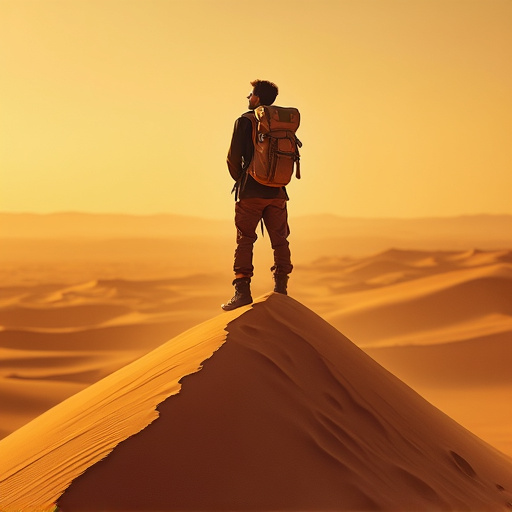 Silhouetted Against the Setting Sun: A Hiker’s Moment of Contemplation