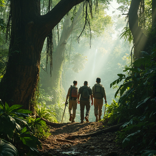 Sunlight Dappled Mystery: Three Men Journey Through the Forest