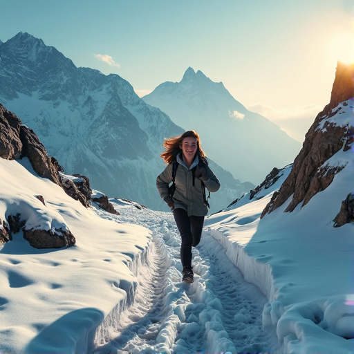 A Solitary Figure Against the Majesty of the Mountains