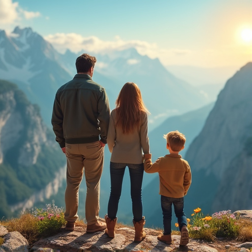 Awe-Inspiring Mountaintop Moment: A Family’s Serene View