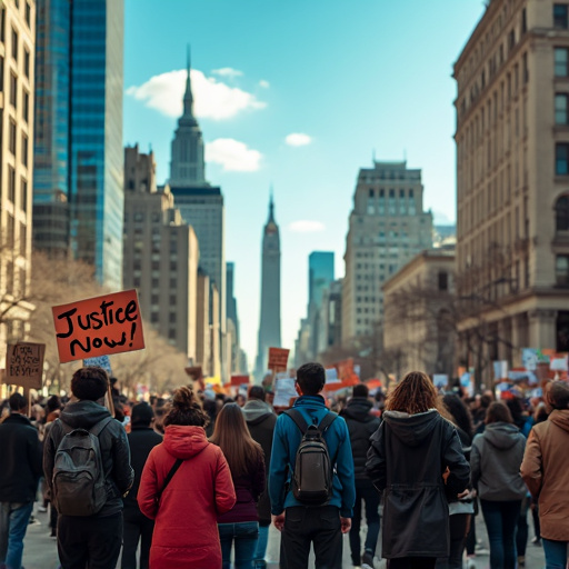 Protesters March Towards the City, Fueled by Hope and Determination