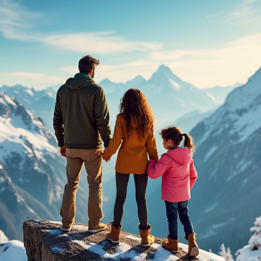 A Family’s Moment of Awe on a Snowy Mountaintop