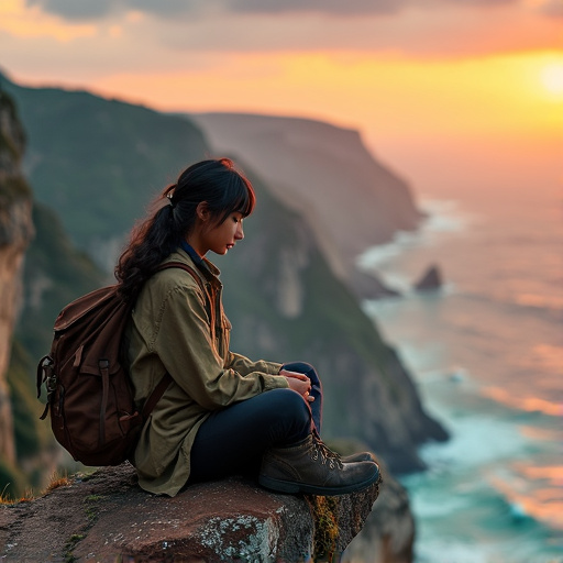 Silhouetted Serenity: A Moment of Contemplation at Sunset