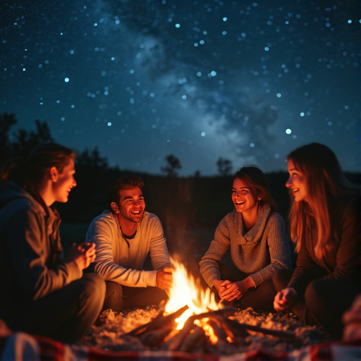 Campfire Tales Under a Starry Sky