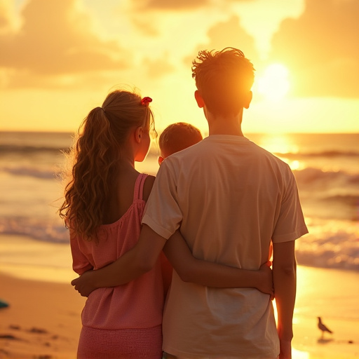 Sunset Love: A Family’s Moment of Joy