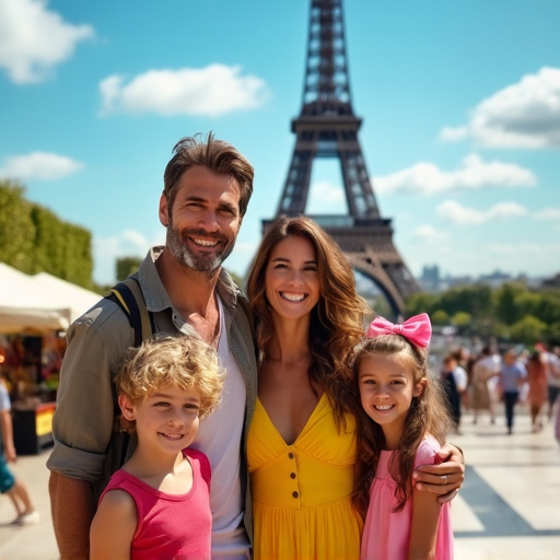 Family Joy Under the Eiffel Tower