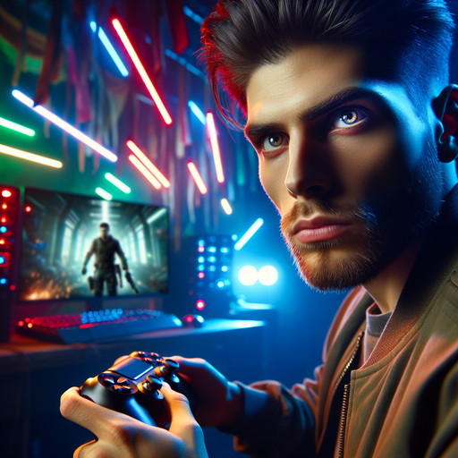 Lost in the Neon Glow: A Gamer’s Intense Focus