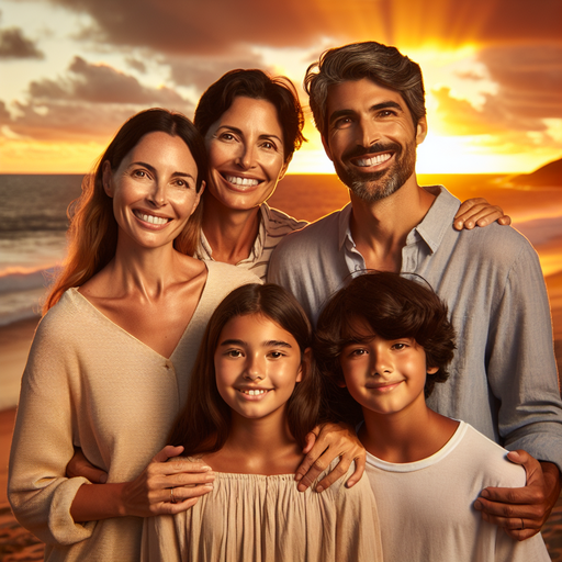 Sunset Smiles: A Family Portrait Filled with Love