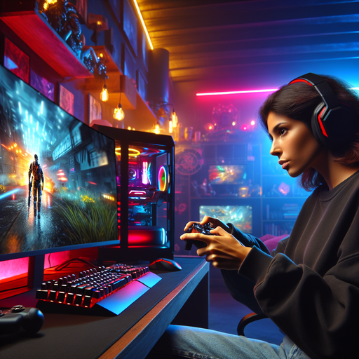 Neon Glow, Intense Focus: A Gamer’s Sanctuary