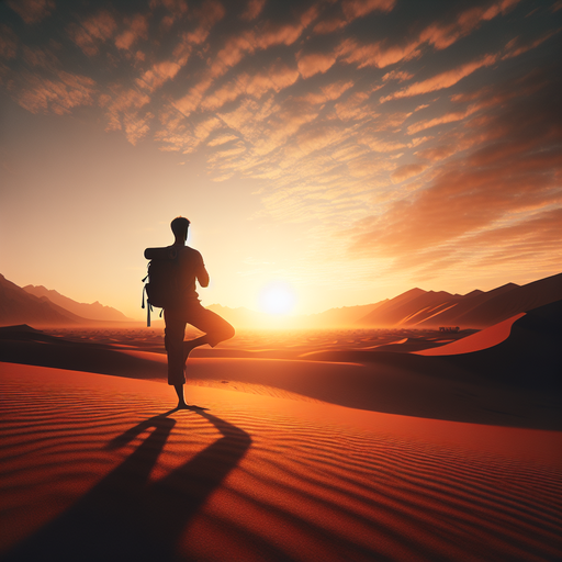 Silhouetted Serenity: Yoga in the Desert Sunset