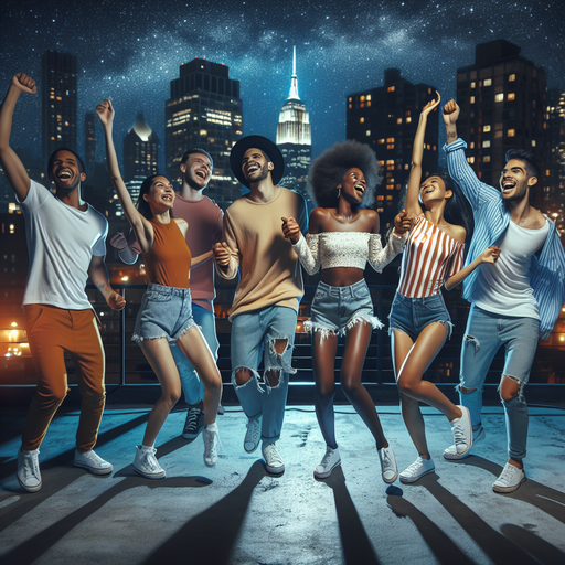 Rooftop Revelry: City Lights and Dancing Dreams