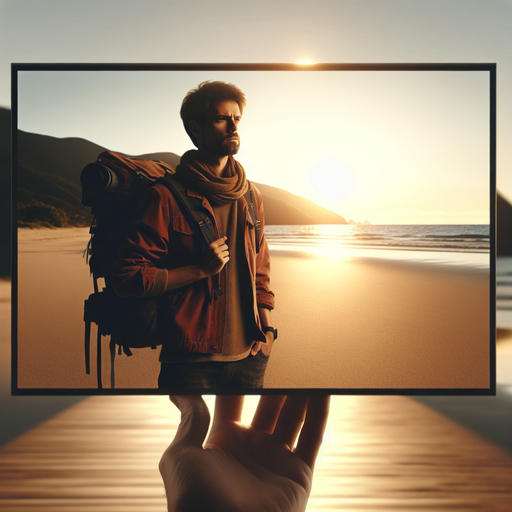 Silhouetted Against the Sunset: A Moment of Melancholy on the Beach