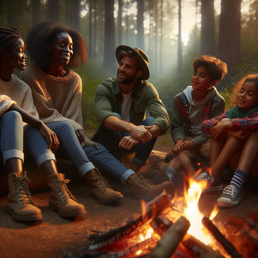 Campfire Companionship: A Warm and Cozy Gathering in the Woods