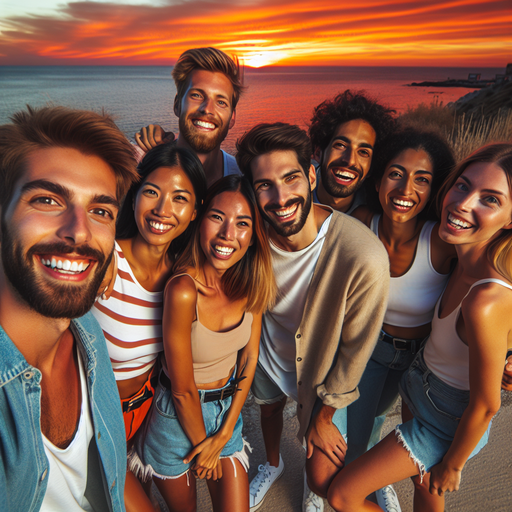 Golden Hour Friends: Capturing Summer Joy on the Beach