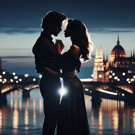 Silhouetted Romance Against the Budapest Skyline