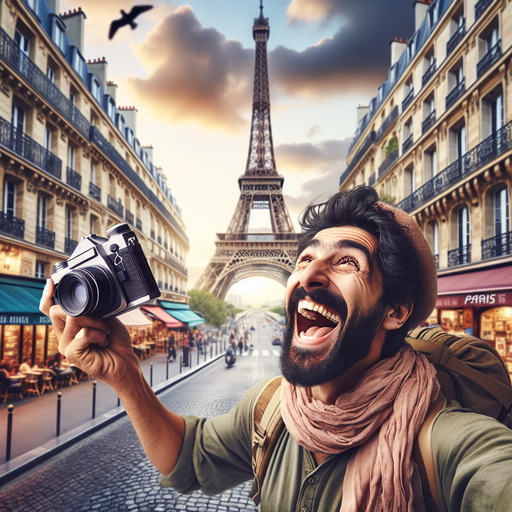 Capturing Parisian Joy: A Selfie at the Eiffel Tower