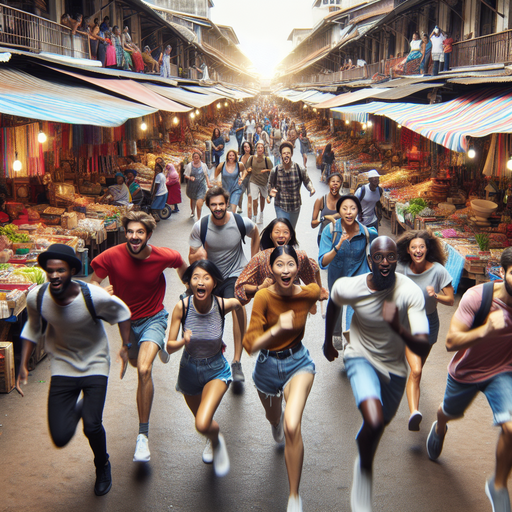 A Burst of Joy: Capturing the Energy of a Bustling Market