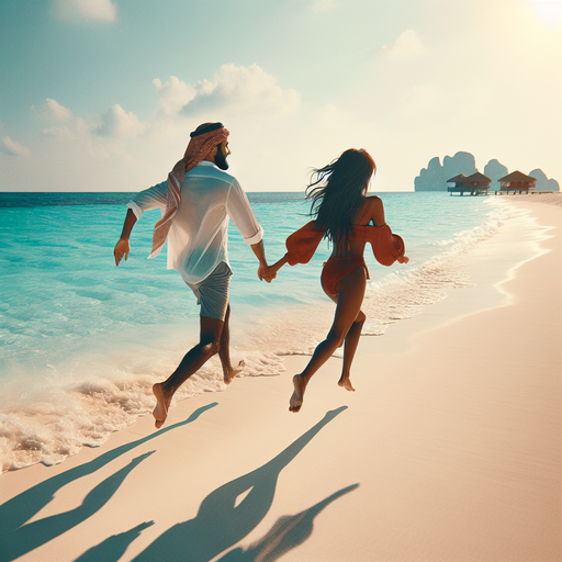 Running Towards Happiness: A Romantic Beach Escape