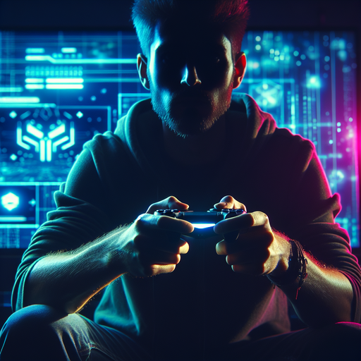 Lost in the Neon Glow: A Gamer’s Focus Under Shadow