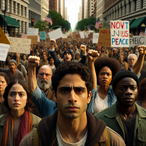 Young Protester’s Determination Amidst a Sea of Uprising