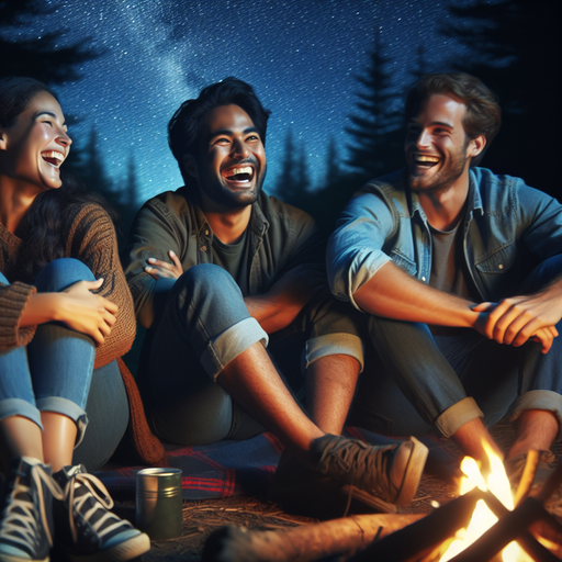 Campfire Companionship Under a Starry Sky