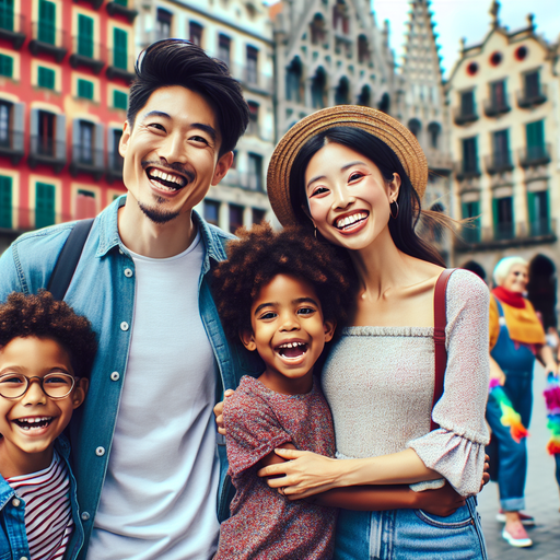 Family Fun in the European City Square