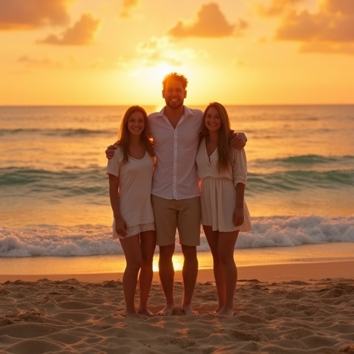 Sunset Smiles: A Moment of Joy on the Beach