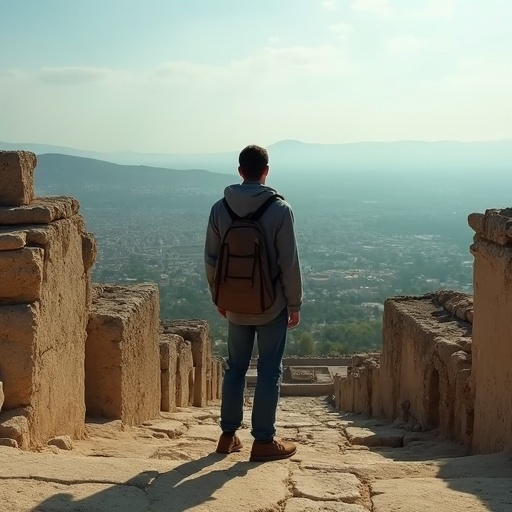 A Solitary Figure Contemplates the City’s Vastness