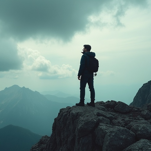 Silhouetted Against the Mountains: A Moment of Solitude