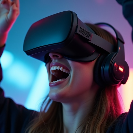 Immersed in Joy: A Woman’s Virtual Reality Adventure