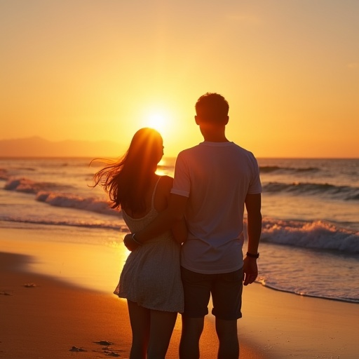 Silhouettes of Love at Sunset