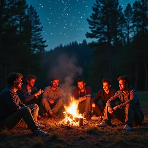 Campfire Tales Under a Starry Sky